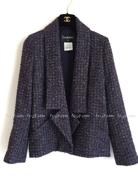 chanel 14b tweed metallic jacket|Chanel tweed jacket price.